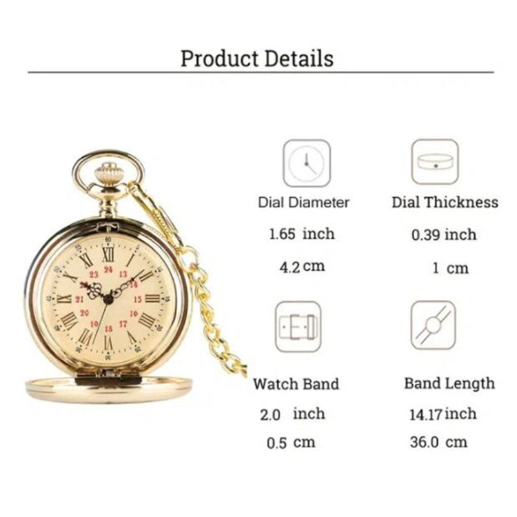 Engraved Vintage Commemorative Quartz Pocket Watch Round Watch, Style:, I Love You (Black), Forever (Gold), Forever (Silver), Forever (Black), Matte Ancient Copper, Grandpa, Husband, Hushand (Silver), Grandson (Black), I Love You (Gold)... – Durable...