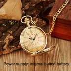 Engraved Vintage Commemorative Quartz Pocket Watch Round Watch, Style:, I Love You (Black), Forever (Gold), Forever (Silver), Forever (Black), Matte Ancient Copper, Grandpa, Husband, Hushand (Silver), Grandson (Black), I Love You (Gold)... – Durable...