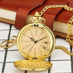 Engraved Vintage Commemorative Quartz Pocket Watch Round Watch, Style:, I Love You (Black), Forever (Gold), Forever (Silver), Forever (Black), Matte Ancient Copper, Grandpa, Husband, Hushand (Silver), Grandson (Black), I Love You (Gold)... – Durable...