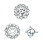 Sterling Silver S925 Round Moissanite Detachable Stud Earrings, MSE010 MSE010