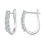 Sterling Silver S925 Moissanite U-Shaped Pattern Earrings, MSE011 MSE011
