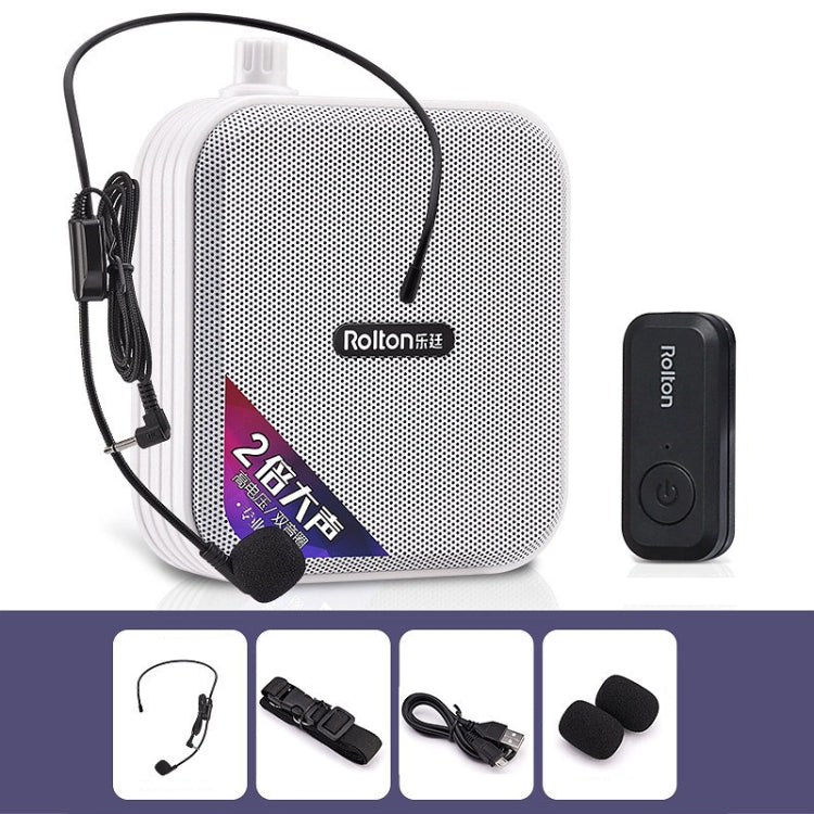 Rolton K600 7.4V Bluetooth Wirelss Audio Speaker Megaphone Voice Amplifier With Transmitter, With Transmitter With Transmitter White