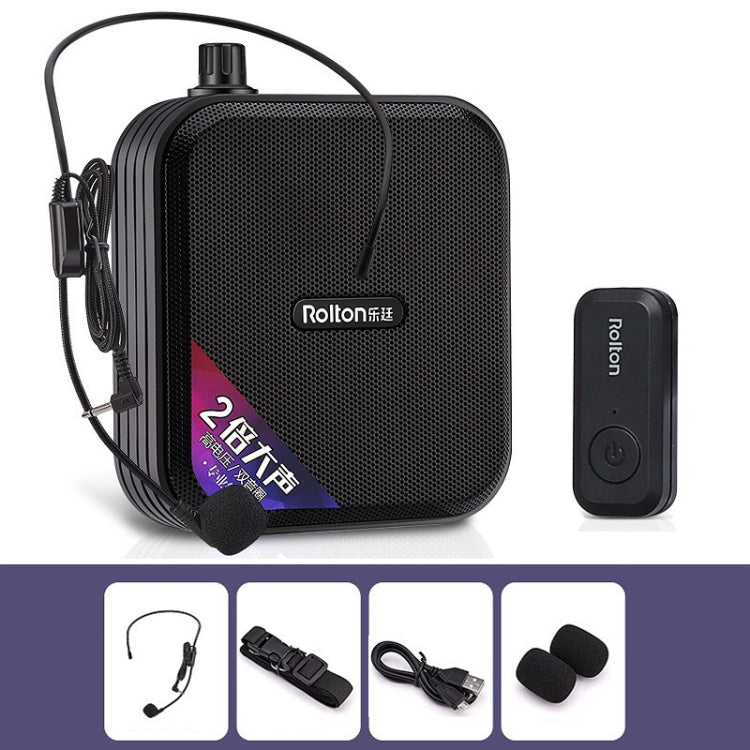 Rolton K600 7.4V Bluetooth Wirelss Audio Speaker Megaphone Voice Amplifier With Transmitter, With Transmitter – Bluetooth, TPU With Transmitter Black
