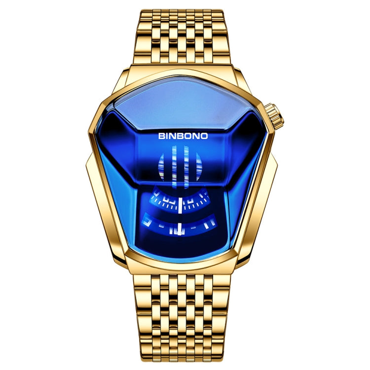 BINBOND Locomotive Concept Steel Belt Watch Men Live Black Technology Watch, Steel Belt Full Gold-Blue Face, Steel Belt Full Gold Gold Face, Steel Belt Black Stee Blue Face, Steel Belt White Steel Blue Face, Steel Belt White Steel White Face... Steel Belt Full Gold-Blue Face Full Gold-Blue Face