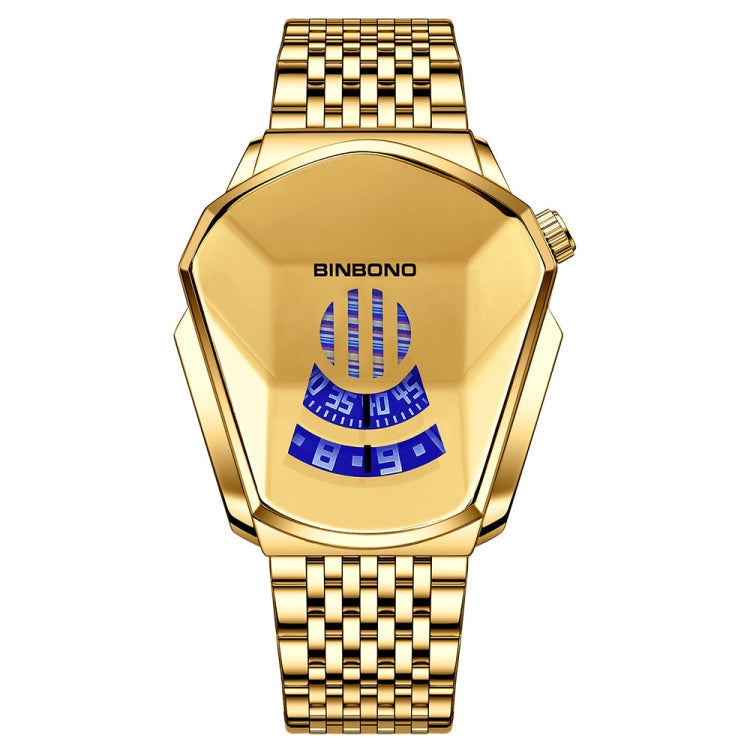 BINBOND Locomotive Concept Steel Belt Watch Men Live Black Technology Watch, Steel Belt Full Gold-Blue Face, Steel Belt Full Gold Gold Face, Steel Belt Black Stee Blue Face, Steel Belt White Steel Blue Face, Steel Belt White Steel White Face... Steel Belt Full Gold Gold Face Full Gold Gold Face