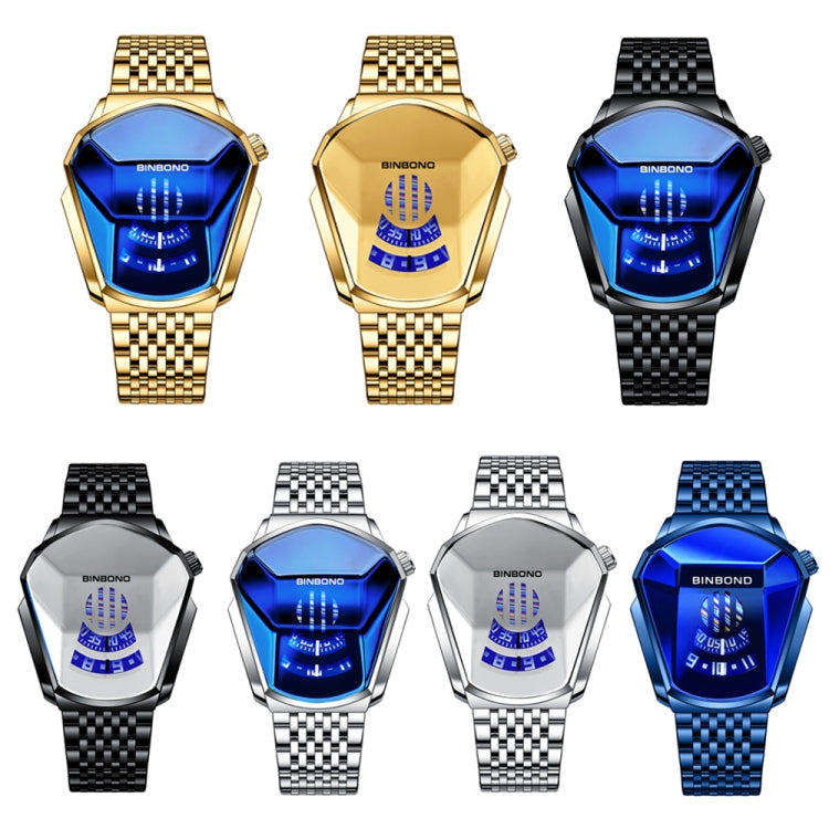 BINBOND Locomotive Concept Steel Belt Watch Men Live Black Technology Watch, Steel Belt Full Gold-Blue Face, Steel Belt Full Gold Gold Face, Steel Belt Black Stee Blue Face, Steel Belt White Steel Blue Face, Steel Belt White Steel White Face...
