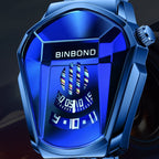 BINBOND Locomotive Concept Steel Belt Watch Men Live Black Technology Watch, Steel Belt Full Gold-Blue Face, Steel Belt Full Gold Gold Face, Steel Belt Black Stee Blue Face, Steel Belt White Steel Blue Face, Steel Belt White Steel White Face...