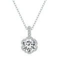 Sterling Silver S925 White Gold Plated Zircon Moissanite Necklace, MSN007 MSN007