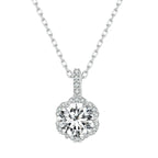 Sterling Silver S925 White Gold Plated Zircon Moissanite Necklace, MSN007 MSN007
