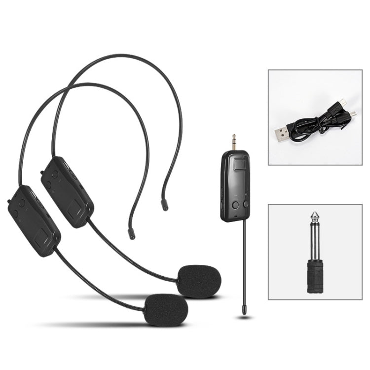 UHF Wireless Headset Microphone Lavalier Headset Amplifier, One For One, One For Two – Durable Build, Easy to Use One For Two
