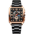 BINBONG B6575 Men Vintage Square Multifunctional Waterproof Luminous Quartz Watch, Black-Rose Gold-Black-Rose, Black-Black-Black-White, Black-Black-Black-Rose, Full Gold-Black, White-Black, Brown Leather-Rose Gold-Black, Black Leather-Rose Gold-Black... Black-Rose Gold-Black-Rose