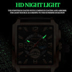 BINBONG B6575 Men Vintage Square Multifunctional Waterproof Luminous Quartz Watch, Black-Rose Gold-Black-Rose, Black-Black-Black-White, Black-Black-Black-Rose, Full Gold-Black, White-Black, Brown Leather-Rose Gold-Black, Black Leather-Rose Gold-Black...