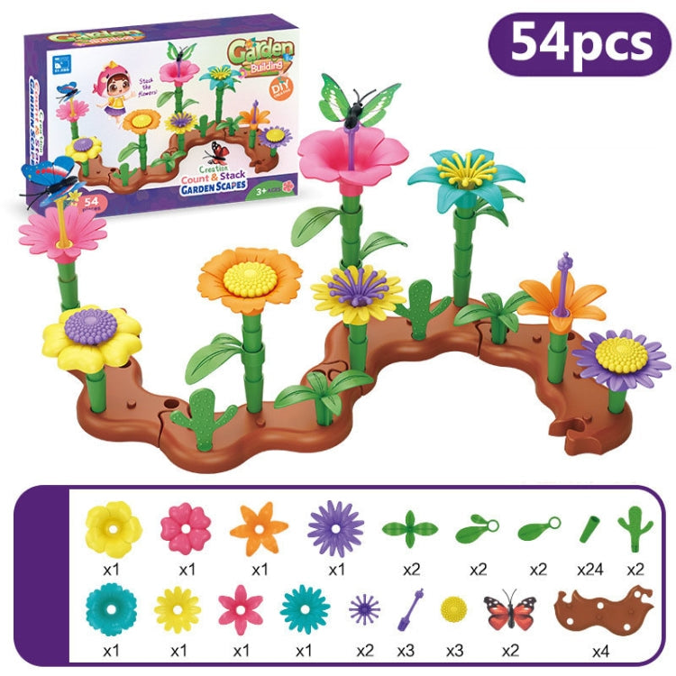 Children Intellectual Development DIY Assembly Flower Arrangement Toys, 54pcs/set, 90pcs/set, 144pcs/set, 224pcs/set, 272pcs/set 54pcs set