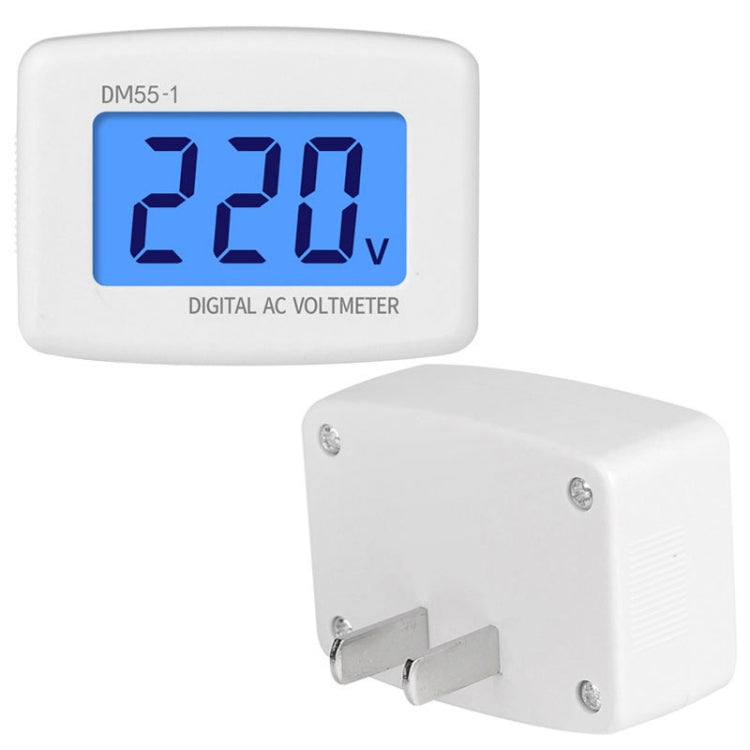 DM55-1 AC 110V- 220V LCD Digital Voltmeter Voltage Tester Detector Meter, DM55-1 US Plug, DM55-1 EU Plug DM55-1 US Plug