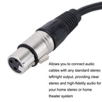 XLR Female To 2RCA Male Plug Stereo Audio Cable, Length:, 0.5m, 1m, 1.5m, 2m, 3m, 5m, 8m, 10m