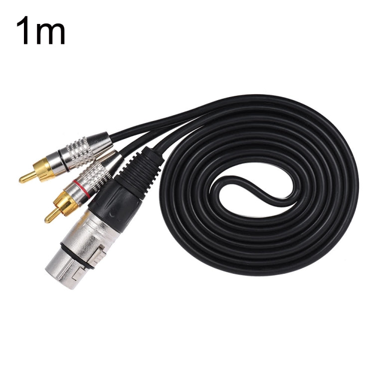 XLR Female To 2RCA Male Plug Stereo Audio Cable, Length:, 0.5m, 1m, 1.5m, 2m, 3m, 5m, 8m, 10m 1m