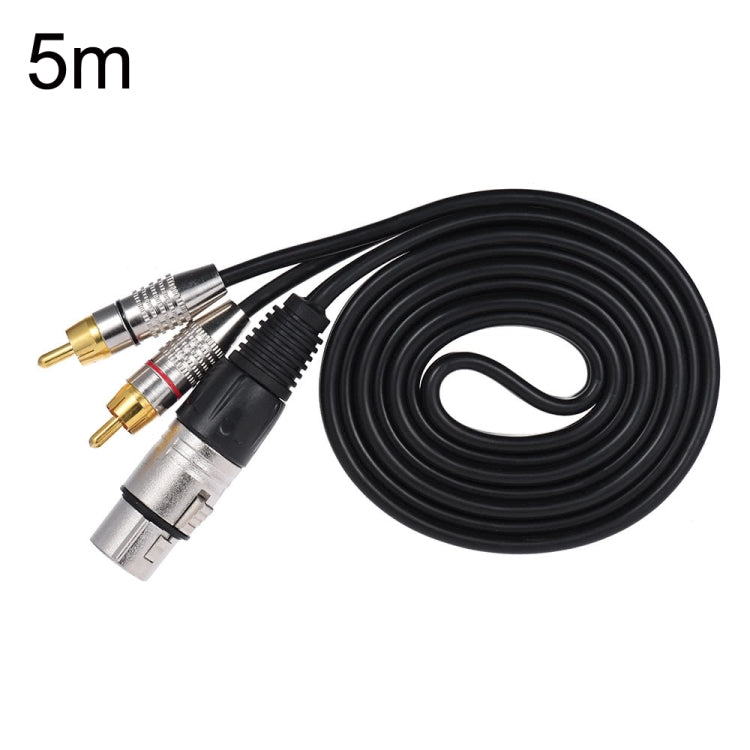 XLR Female To 2RCA Male Plug Stereo Audio Cable, Length:, 0.5m, 1m, 1.5m, 2m, 3m, 5m, 8m, 10m 5m