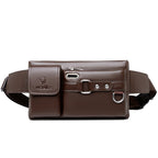 WEIXIER 8117 Men Sports Waist Bag Multi-Function Outdoor PU Bag, 8117 Brown, 8117 Black – Durable Build, Easy to Use 8117 Brown Brown