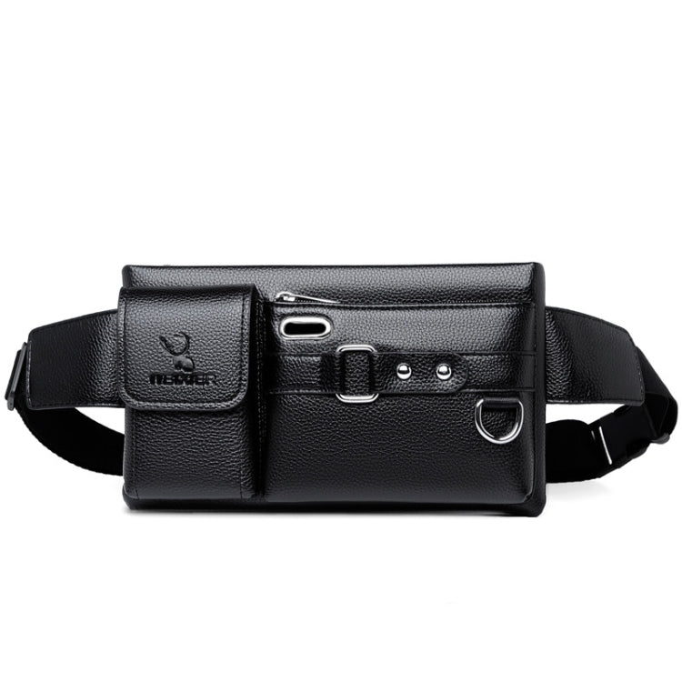 WEIXIER 8117 Men Sports Waist Bag Multi-Function Outdoor PU Bag, 8117 Brown, 8117 Black – Durable Build, Easy to Use 8117 Black Black