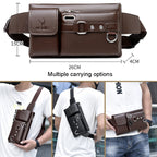 WEIXIER 8117 Men Sports Waist Bag Multi-Function Outdoor PU Bag, 8117 Brown, 8117 Black – Durable Build, Easy to Use