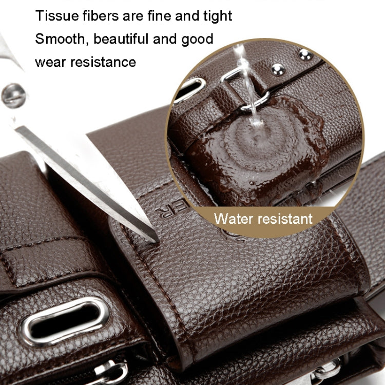 WEIXIER 8117 Men Sports Waist Bag Multi-Function Outdoor PU Bag, 8117 Brown, 8117 Black – Durable Build, Easy to Use