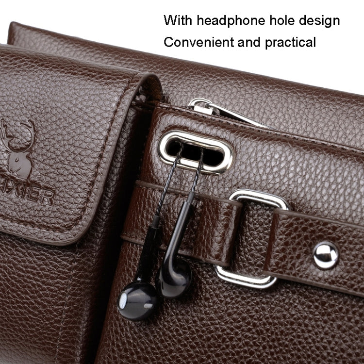 WEIXIER 8117 Men Sports Waist Bag Multi-Function Outdoor PU Bag, 8117 Brown, 8117 Black – Durable Build, Easy to Use