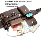WEIXIER 8117 Men Sports Waist Bag Multi-Function Outdoor PU Bag, 8117 Brown, 8117 Black – Durable Build, Easy to Use