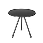 Outdoor Aluminum Alloy Folding Small Round Table Portable Liftable Camping Table, Black, Wood Color Black