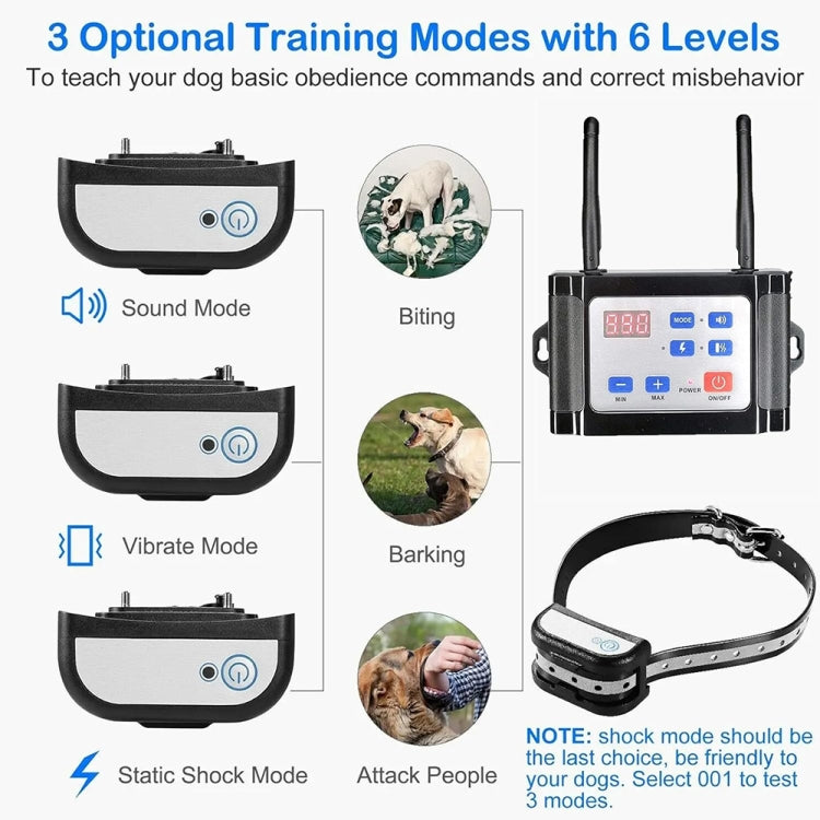 Outdoor Wireless Electronic Pet Fence Night Reflective Collar, Specification:, One for One, One for Two, One for Three – TPU