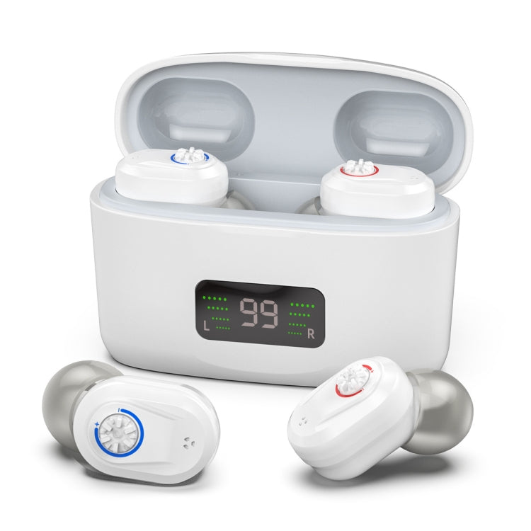Z-127D In-ear Sound Amplifier Digital Display Hearing Aid Earphone, black, White, Complexion, Red and Blue White