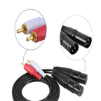 2RCA To 2XLR Speaker Canon Cable Audio Balance Cable, 0.5m, 1m, 1.5m, 3m