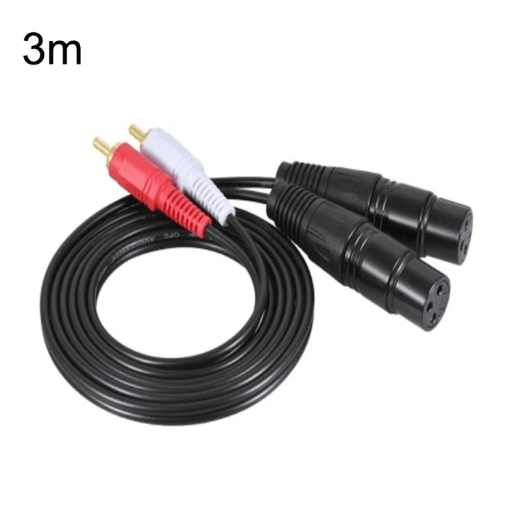 2RCA To 2XLR Speaker Canon Cable Audio Balance Cable, 0.5m, 1m, 1.5m, 3m 3m Dual Lotus To Dual Female
