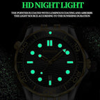 BINBOND B2820 Luminous 30m Waterproof Men Sports Quartz Watch, Inter-gold Black Surface, Inter-gold Blue Surface, Blue Silicon White Steel Blue