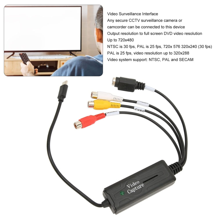 USB-C/Type-C Video Card USB 3.1 Port 1 Channel Converter for Mobile Phone Computer AV Monitor, USB-C/Type-C