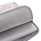 H40-B01 White Rose Pattern Laptop Case Bag Computer Liner Bag With Handle, 12 Inch, 13 Inch, 14 Inch, 15 Inch – Waterproof, Wear-resistant, Ultra-thin