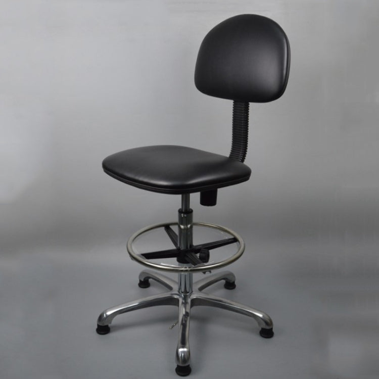Anti-static Chair Liftable Adjustable Stool PU Leather Backrest Chair With Footrest,Spec:, Fixed Foot Cup 600-800mm, Mobile Wheel 620-820mm Fixed Foot Cup 600-800mm
