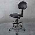 Anti-static Chair Liftable Adjustable Stool PU Leather Backrest Chair With Footrest,Spec:, Fixed Foot Cup 600-800mm, Mobile Wheel 620-820mm Fixed Foot Cup 600-800mm