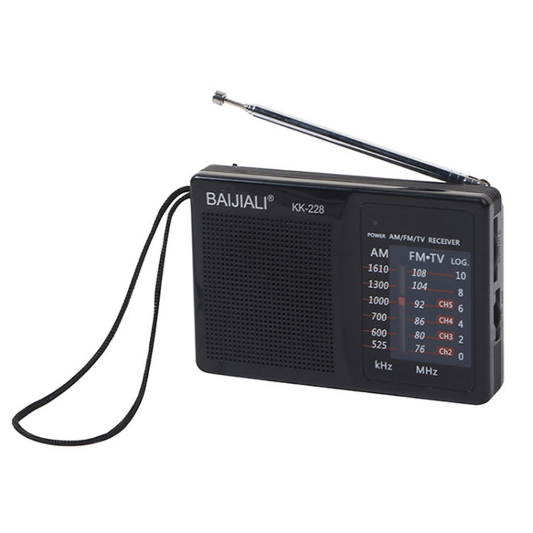 BAIJIALI BJL228 Retro Portable Two Band FM AM Radio Built-in Speaker, BJL228 White, BJL228 Black – Durable Build, Easy to Use BJL228 Black Black
