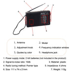 BAIJIALI BJL228 Retro Portable Two Band FM AM Radio Built-in Speaker, BJL228 White, BJL228 Black