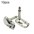 10pcs 6.35mm Right Angle Guitar Plug Audio Microphone Amplifier Connector, Mono, Binaural Mono