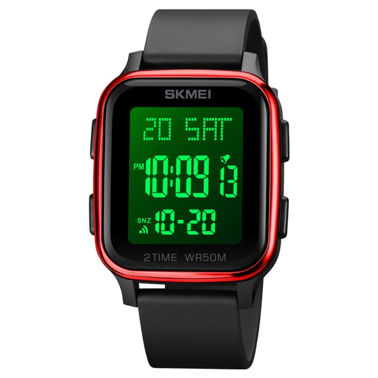 SKMEI 1858 Square Waterproof Digital Dual Display LED Luminous Watch, 1858 Red, 1858 Blue, 1858 Black, 1858 Rose Gold 1858 Red Red