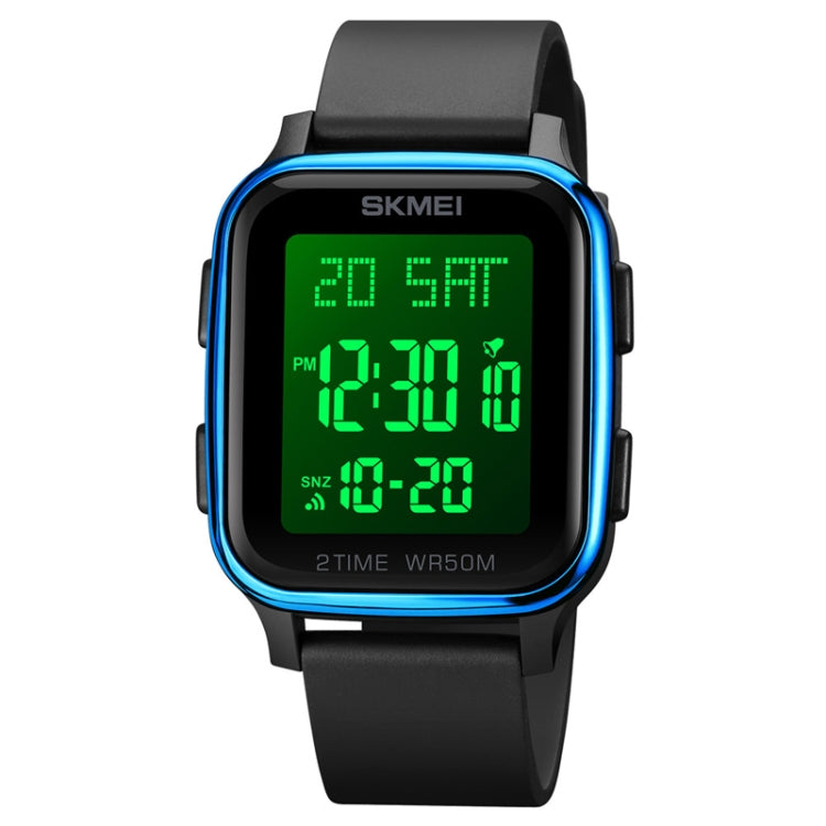 SKMEI 1858 Square Waterproof Digital Dual Display LED Luminous Watch, 1858 Red, 1858 Blue, 1858 Black, 1858 Rose Gold 1858 Blue Blue