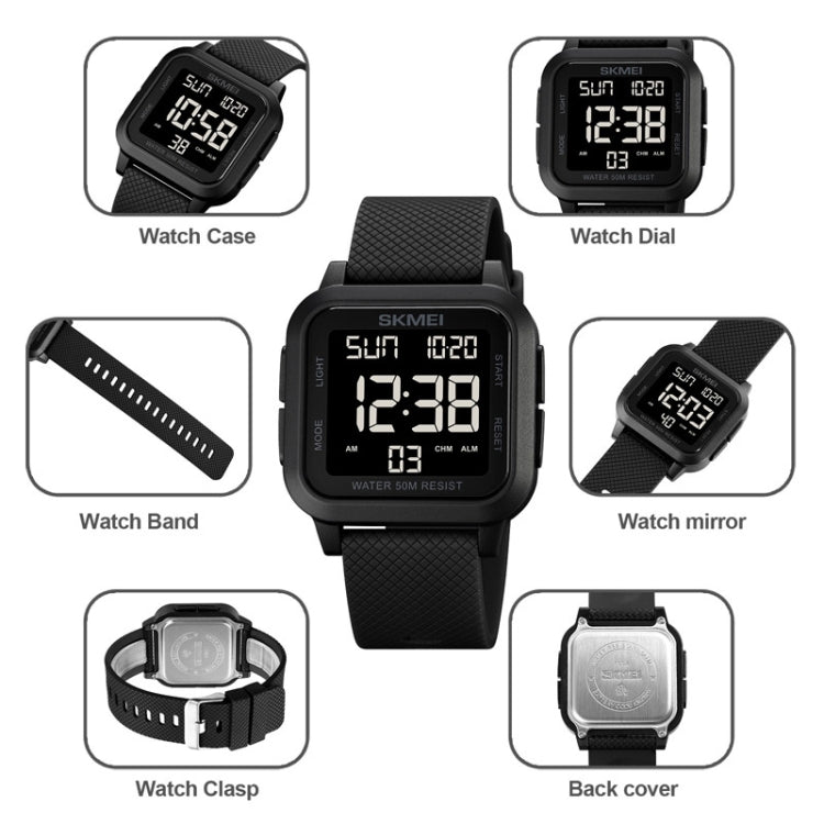 Watch – 1894 Square Sports Waterproof Student Simple Multifunctional Luminous...