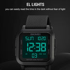 Watch – 1894 Square Sports Waterproof Student Simple Multifunctional Luminous...