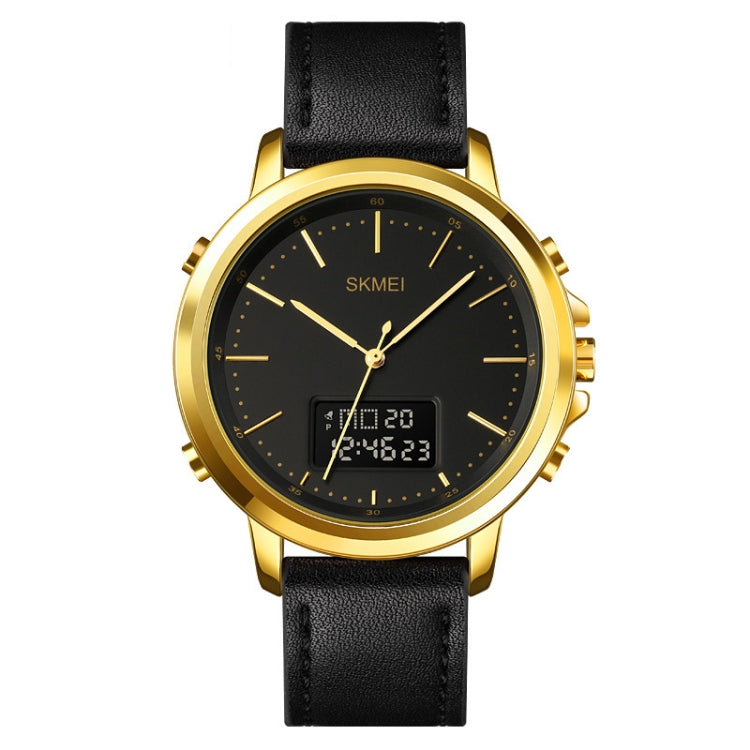 Watch – Leather (Black) Gold Shell Black Machine