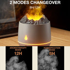 HS01 Simulation Flame Humidifier Home Aromatherapy Machine With Night Light, Simulation Flame (White), Simulation Flame (Black)