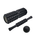 Crescent Hollow Foam Roller Yoga Column Set Fitness Muscle Relaxation Massager Set, 3pcs/set, 4pcs/set – Wear-resistant 3pcs set 33cm Black