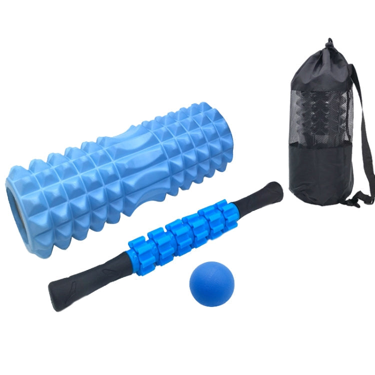 Crescent Hollow Foam Roller Yoga Column Set Fitness Muscle Relaxation Massager Set, 3pcs/set, 4pcs/set – Wear-resistant 4pcs set 33cm Blue