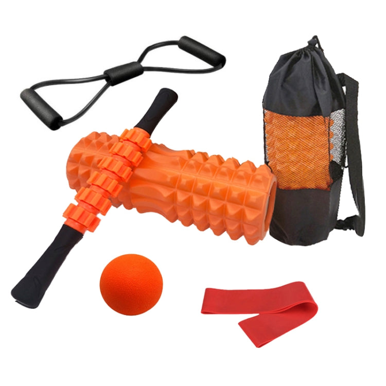 Crescent Hollow Foam Roller Yoga Column Set Fitness Muscle Relaxation Massager Set, 5pcs/set, 6pcs/set – Wear-resistant 6pcs set 33cm Orange