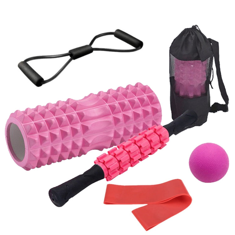 Crescent Hollow Foam Roller Yoga Column Set Fitness Muscle Relaxation Massager Set, 5pcs/set, 6pcs/set – Wear-resistant 6pcs set 33cm Pink